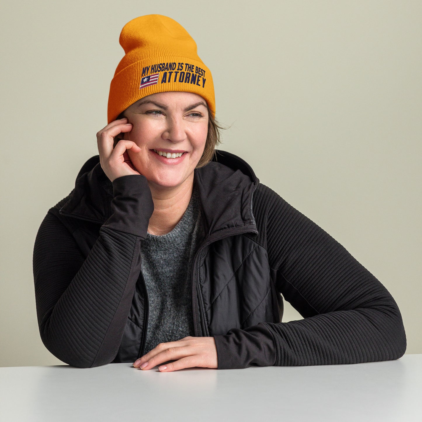 My Husband is the Best Attorney Cuffed Beanie