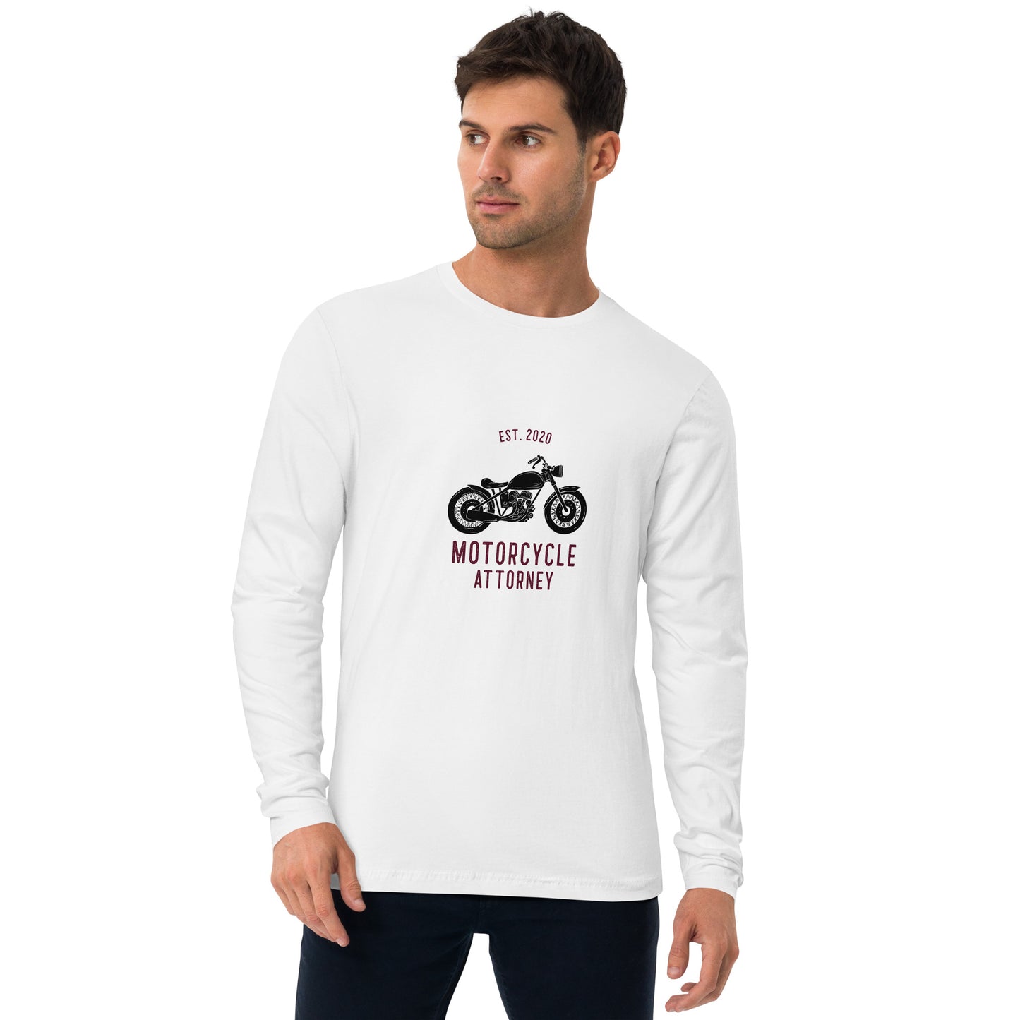 Motorcycle Attorney Long Sleeve Fitted Crew